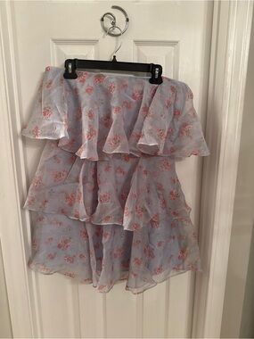 Abercrombie and Fitch Light Floral Tiered Ruffle Mini dress